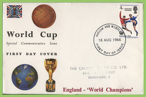 G.B. 1966 Football World Cup Winners on First Day Cover, Harrow and Wembley