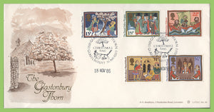 G.B. 1986 Christmas set on Bradbury First Day Cover, Glastonbury