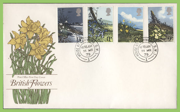 G.B. 1979 Spring Flowers set on Post Office First Day Cover, House of Commons cds