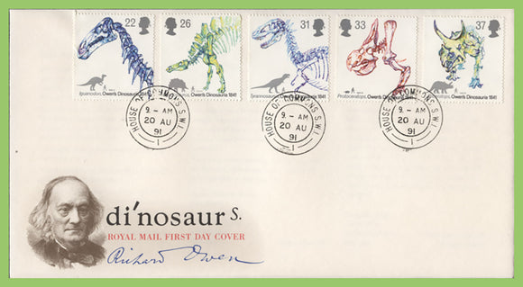 G.B. 1991 Dinosaurs set on Royal Mail u/a First Day Cover, House of Lords