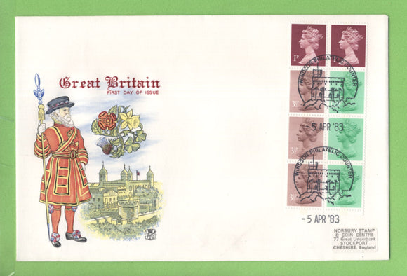G.B. 1983 50p Booklet pane on Stuart First Day Cover, Windsor