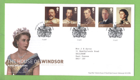 G.B. 2012 House of Windsor set on Royal Mail First Day Cover, Windsor