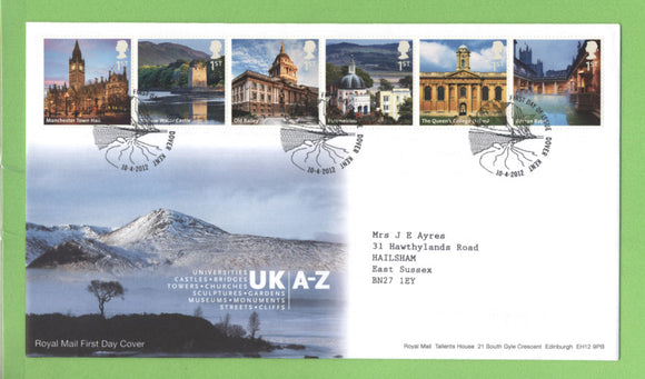G.B. 2012 UK A-Z, part M to R on Royal Mail First Day Cover, Dover