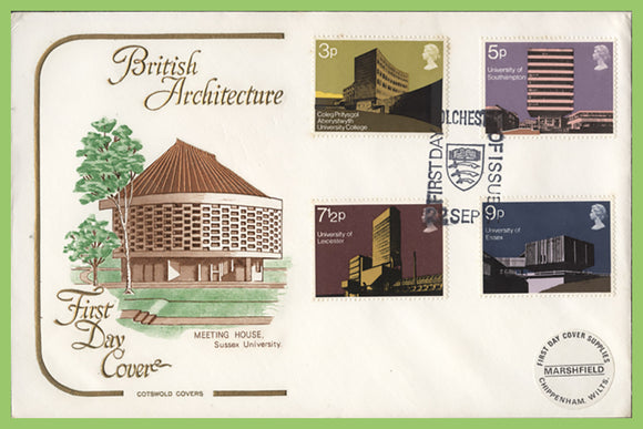 G.B. 1971 Universities set on Cotswold First Day Cover, Colchester