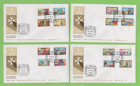 Malta 1981 History of Industry definitive set on four First Day Covers