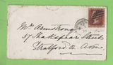 G.B. 1874 Q.V. 1d (EB) pl 124 on cover Birmingham to Stratford Upon Avon