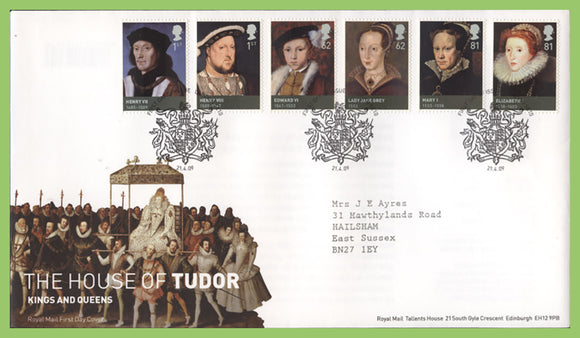 G.B. 2009 House of Tudors set on Royal Mail First Day Cover, London SE10