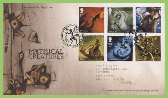 G.B. 2009 Mythical Creatures set on Royal Mail First Day Cover, Dragonby