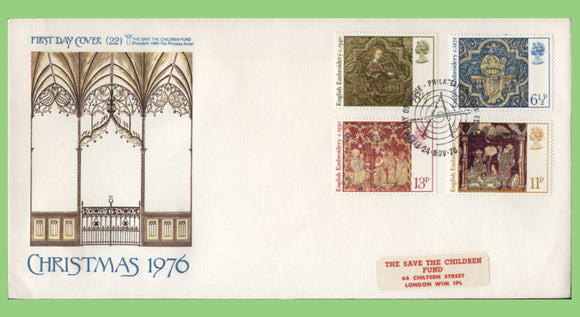 G.B. 1976 Christmas set on 'Save he Children' First Day Cover, Bureau