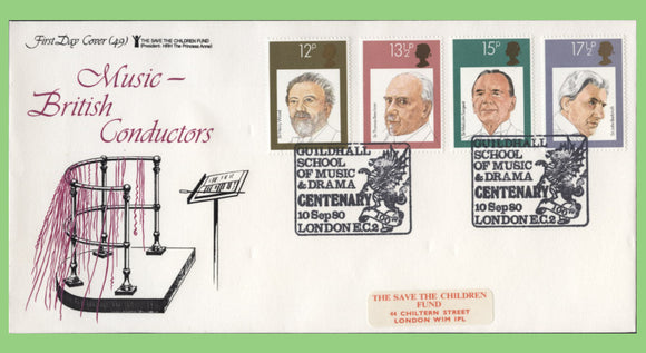 G.B. 1980 British Composers set on 'Save the Children' First Day Cover, Guildhall School