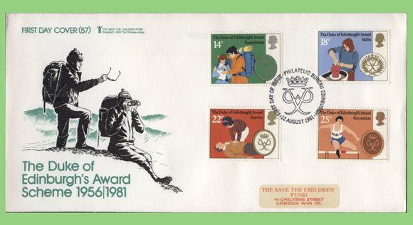 G.B. 1981 Duke of Edinburgh set on 'Save the Children' First Day Cover, Bureau