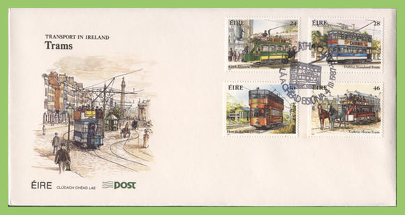 Ireland 1987 Trams set on First Day Cover