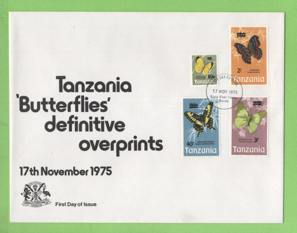 Tanzania 1975 Butterfly definitive surcharges on First Day Cover