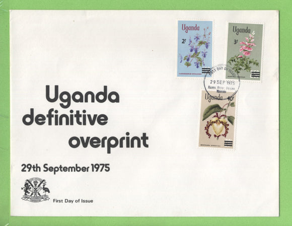 Uganda 1975 Flowers Definitives overprints on First Day Cover