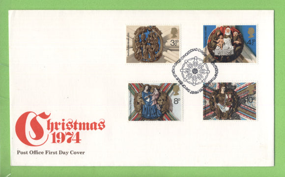 G.B. 1974 Christmas set on Post Office First Day Cover, Bethlehem