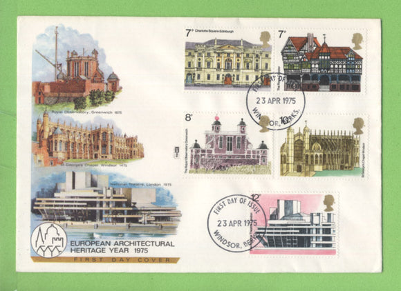 G.B. 1975 Architectural Heritage set on First Day Cover, Windsor FDI