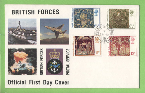 G.B. 1976 Christmas set on Forces First Day Cover, FPO 899