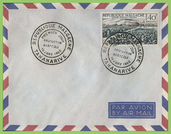 Madagascar 1960 40f Agricultural Products First Day Cover