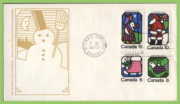 Canada 1973 Christmas set on First Day Cover