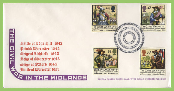 G.B. 1992 The Civil War official Bredon Covers First Day Cover, Hull