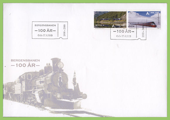 Norway 2009 100 Years of Railways set on First Day Cover