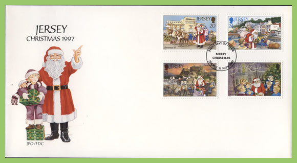 Jersey 1997 Christmas set on First Day Cover