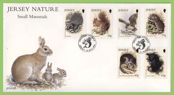 Jersey 1999 Small Mammals set on First Day Cover