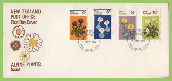 New Zealand 1972 Alpine Plants set on First Day Cover