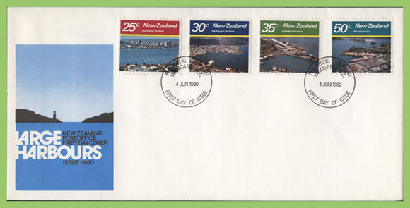 New Zealand 1980 Large Harbours set on First Day Cover