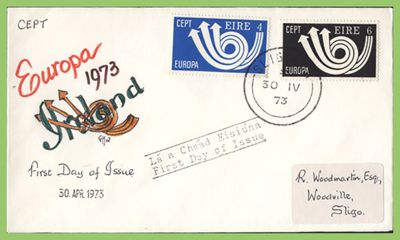 Ireland 1973 Europa set First Day Cover, Label address