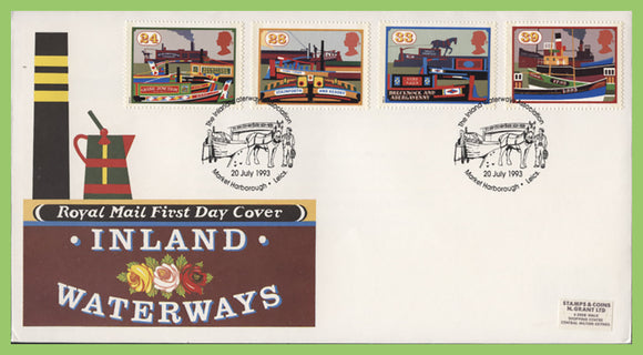 G.B. 1993 Inland Waterways set on Royal Mail First Day Cover, Market Harborough