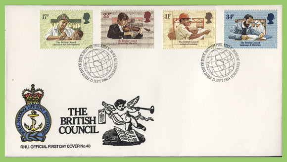 G.B. 1984 The British Council on official RNLI First Day Cover, Bureau