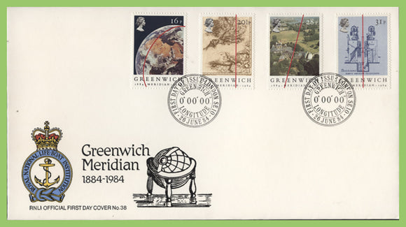 G.B. 1984 Greenwich Meridian on official RNLI First Day Cover, Greenwich