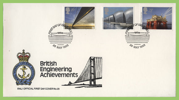 G.B. 1983 Engineering Achievements set on official RNLI First Day Cover, Hull