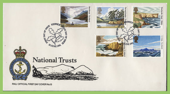 G.B. 1981 National Trusts set on official RNLI First Day Cover, Keswick