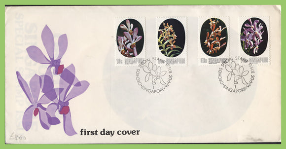 Singapore 1976 Orchids set on First Day Cover