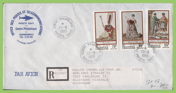French Polynesia 1985 Costumes (3rd series) set on airmail Cover