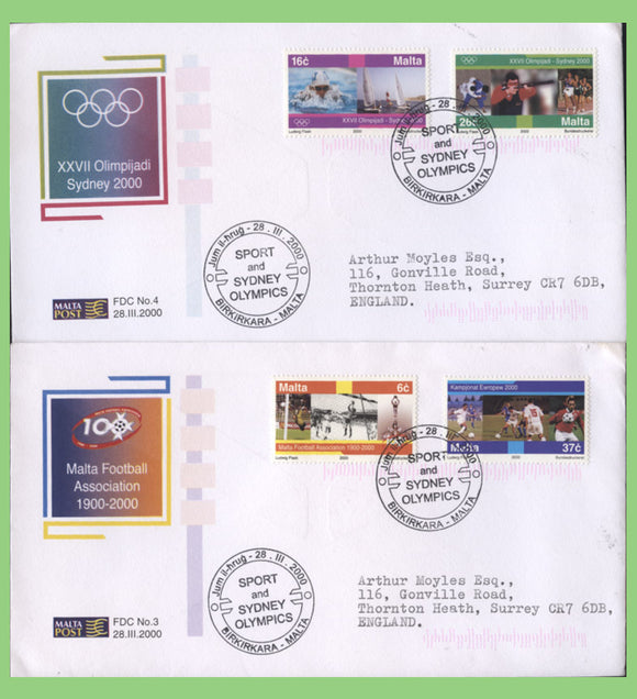 Malta 2000 Football Association set on two First Day Covers