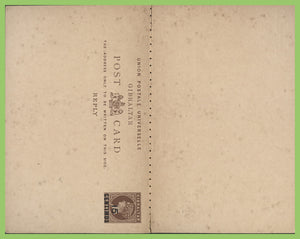 Gibraltar 1889 Queen Victoria 15c ovpt postal stationery card with reply still attached, unused