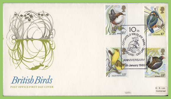 G.B. 1980 Birds set on Post Office First Day Cover, Cotswold Wildlife Park