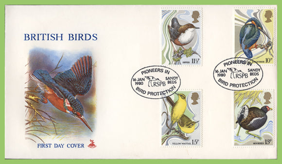 G.B. 1980 Birds set on Mercury First Day Cover, Essex Field Club, Sandy, Beds.