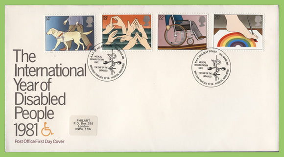 G.B. 1981 Year of Disabled set on Post Office First Day Cover, BFPS 1726