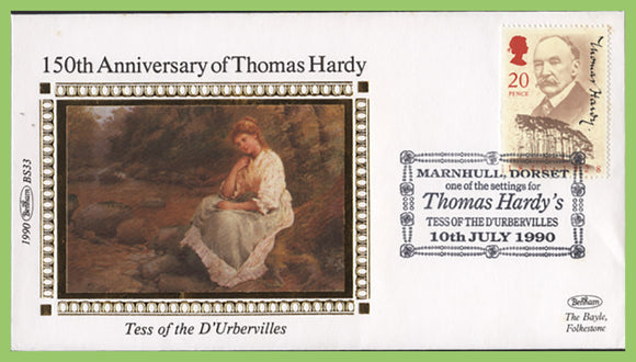G.B. 1990 Thomas Hardy small Benham First Day Cover, Marnhull Dorset