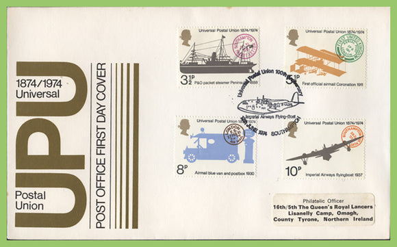G.B. 1974 UPU set on Post Office First Day Cover, Southampton