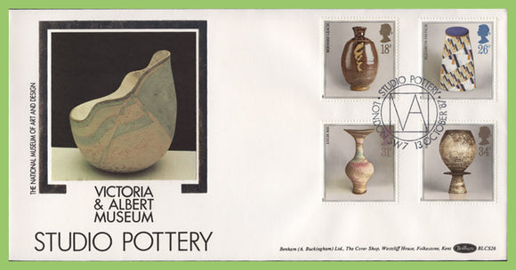 G.B. 1987 Studio Pottery set on Benham First Day Cover, London SW7