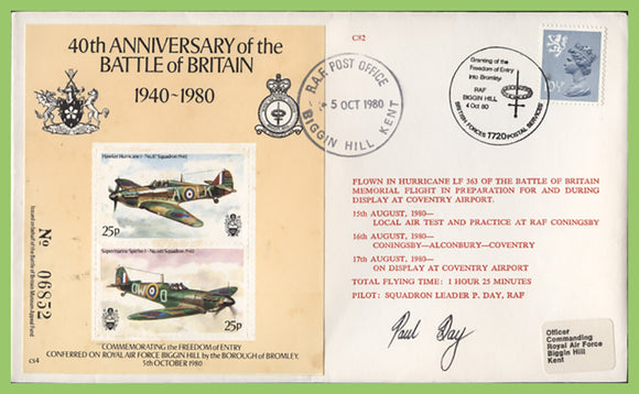 G.B. 1980 RAF 40th Anniversary of the Battle of Britain, BFPS 1720 Biggin Hill