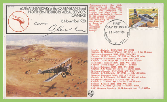 Australia 1980 RAF 60th Anniversary of the Queensland, N.T.A.S, (Qantas)