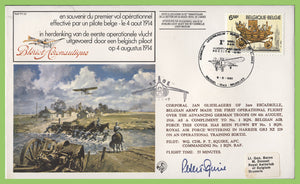 Belgium 1981 RAF commemoration of First Operational flight by Belgium Pilot, flown & signed cover