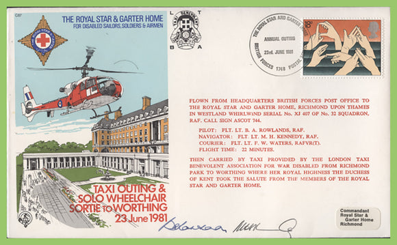 G.B. 1981 RAF The Royal Star & Garter Home, Taxi Outing & Solo Wheelchair Sortie to Worthing