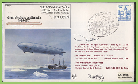 Germany 1981 RAF 50th Anniversary of Graf Zeppelin LZ127 special Flight